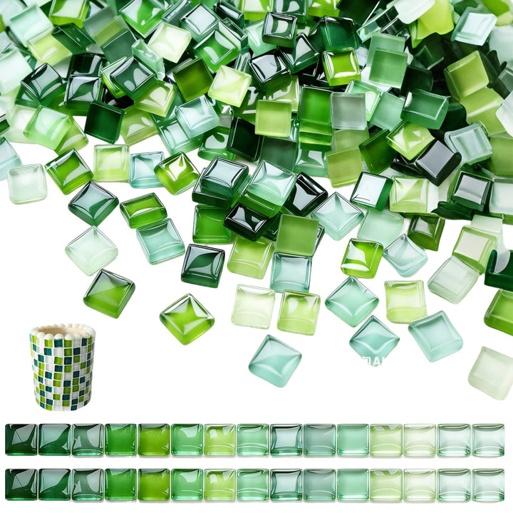 1100 Stück Mosaiksteine zum Basteln, 1kg Kristall Mosaik Bastelset, 1x1 CM Bunte Steine Mosaikfliese