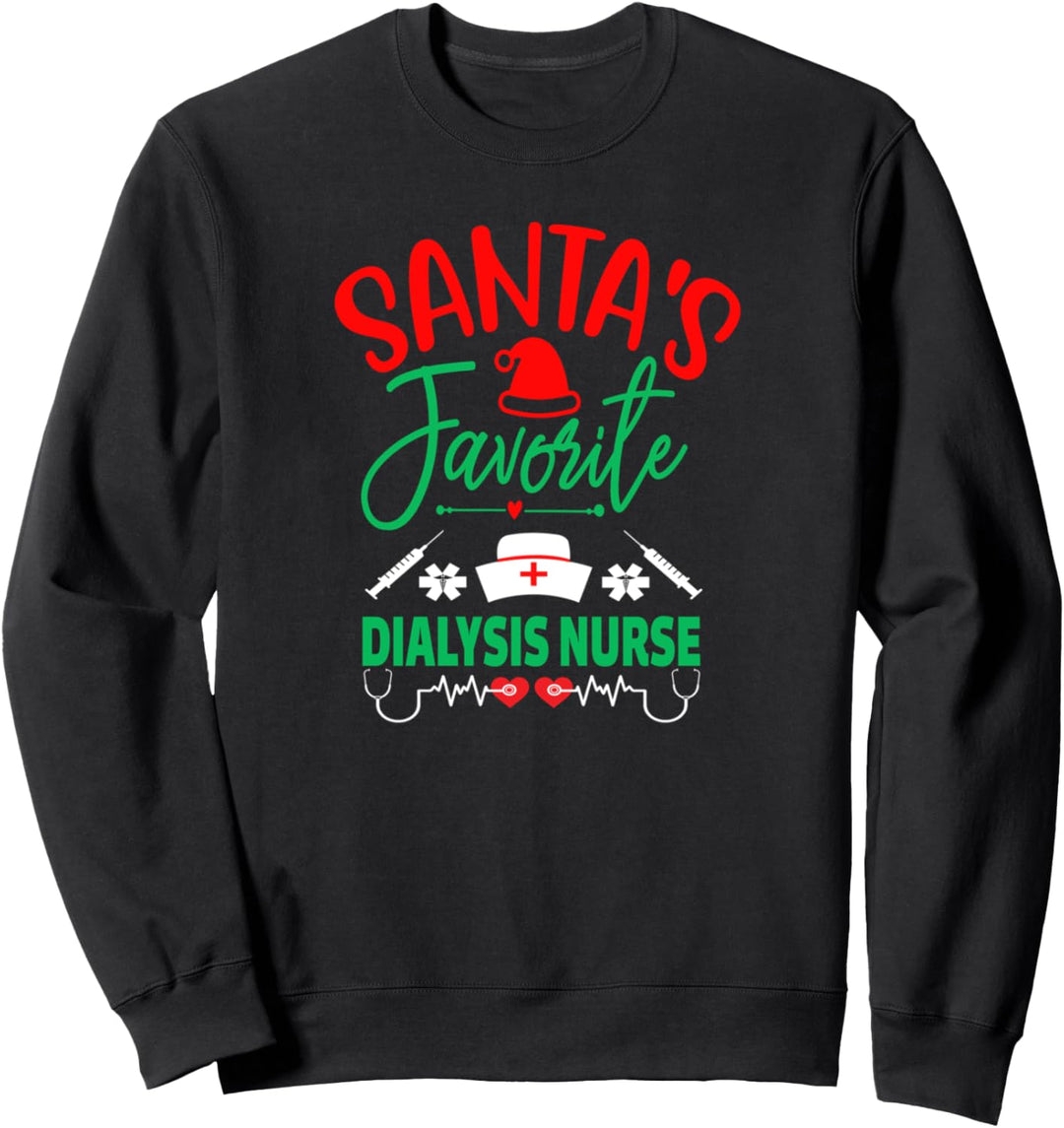Santa's Favorite Dialysis Krankenschwester Weihnachtspullover Xmas Sweatshirt