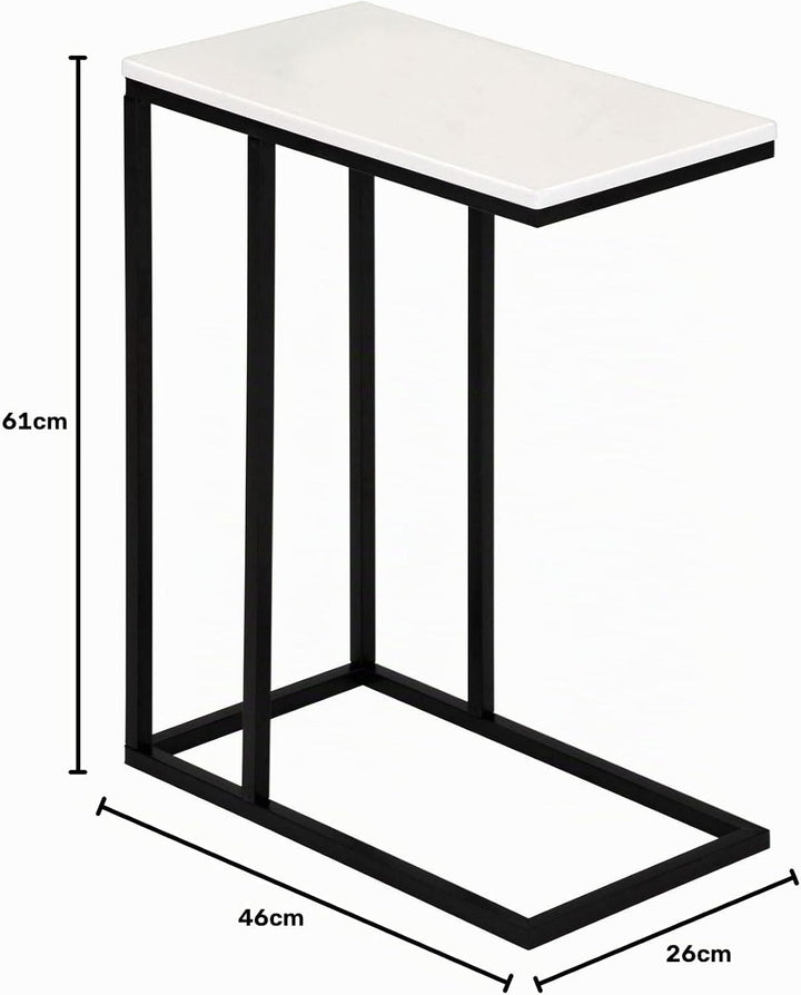 IDIMEX Beistelltisch Debora, praktischer Wohnzimmertisch in C-Form, schöner Couchtisch Tischplatte r