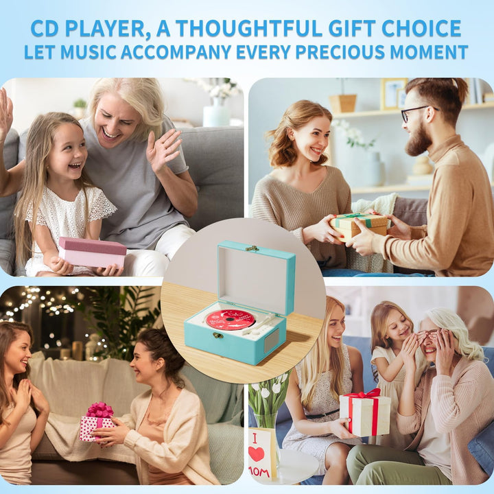 Yintiny Blue Time Musikbox CD-Player mit Lautsprechern für Heimdekoration