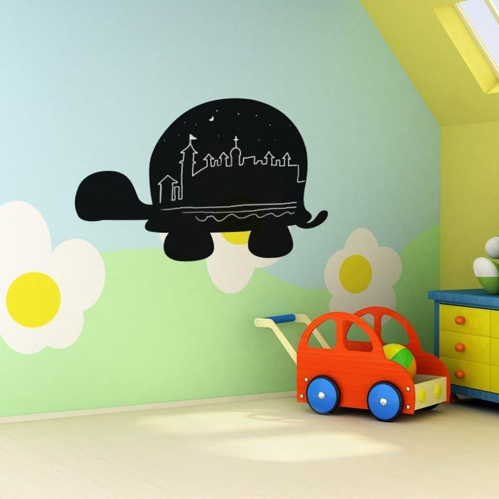 Ambiance Sticker Kreidetafel – Wandsticker, selbstklebend, abwischbar – Silhouette Schildkröte I – H