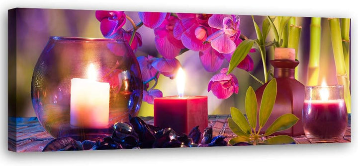 Leinwandbild XXL Zen Wandbild Kunst Spa Violett 150x50 cm Leinwandbild 150x50 cm Violett_c, Leinwand