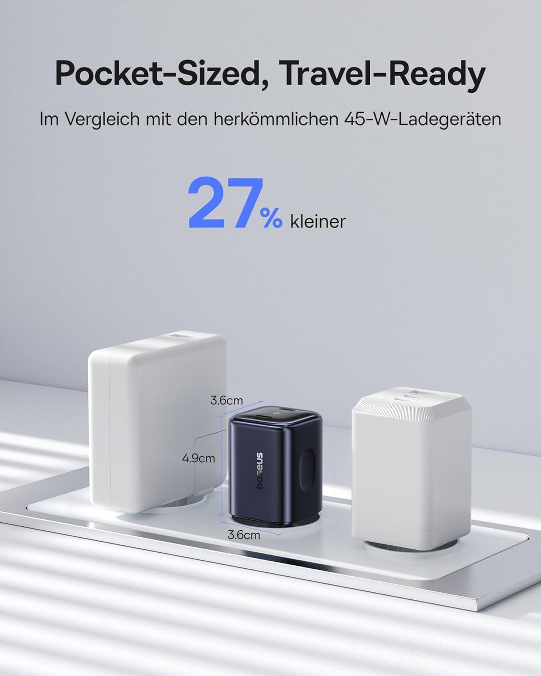 Baseus PicoGo II 45W USB C Ladegerät, 2-Port USB C Netzteil PD 3.0 PPS Schnellladegerät Kompatibel m