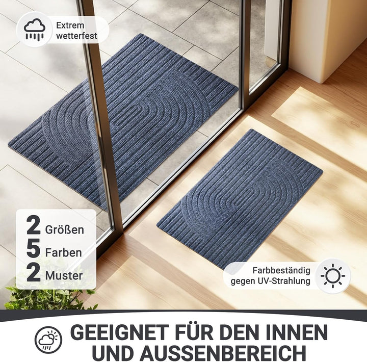 Fussmatte 60x90cm, rutschfeste Maschinenwaschbare Schmutzfangmatte, Teppich Wohnzimmer Innen und Aus