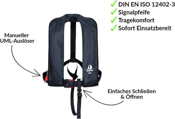 Automatik Rettungsweste ISO 165N Waistbelt, Schwimmweste navy, navy