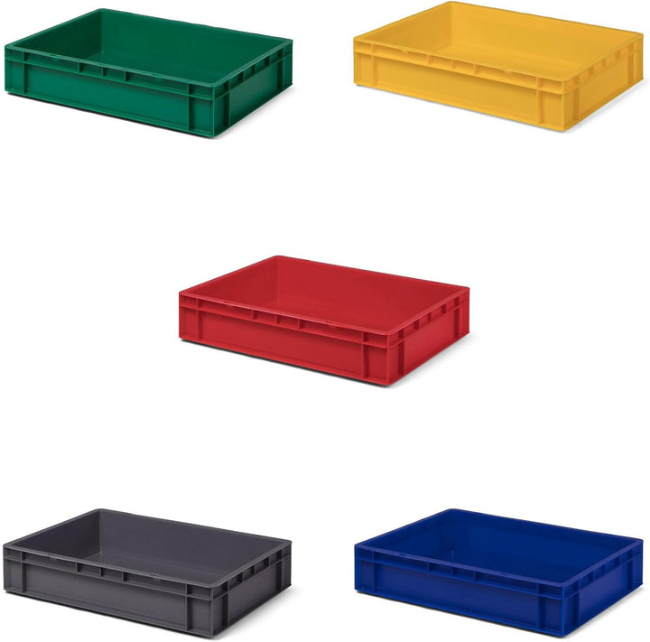 Bayram 5x Eurobox Stapelboxen Kleinteilekisten Sichtlagerkasten Kunststoff 60x40x15 cm Farbe grau