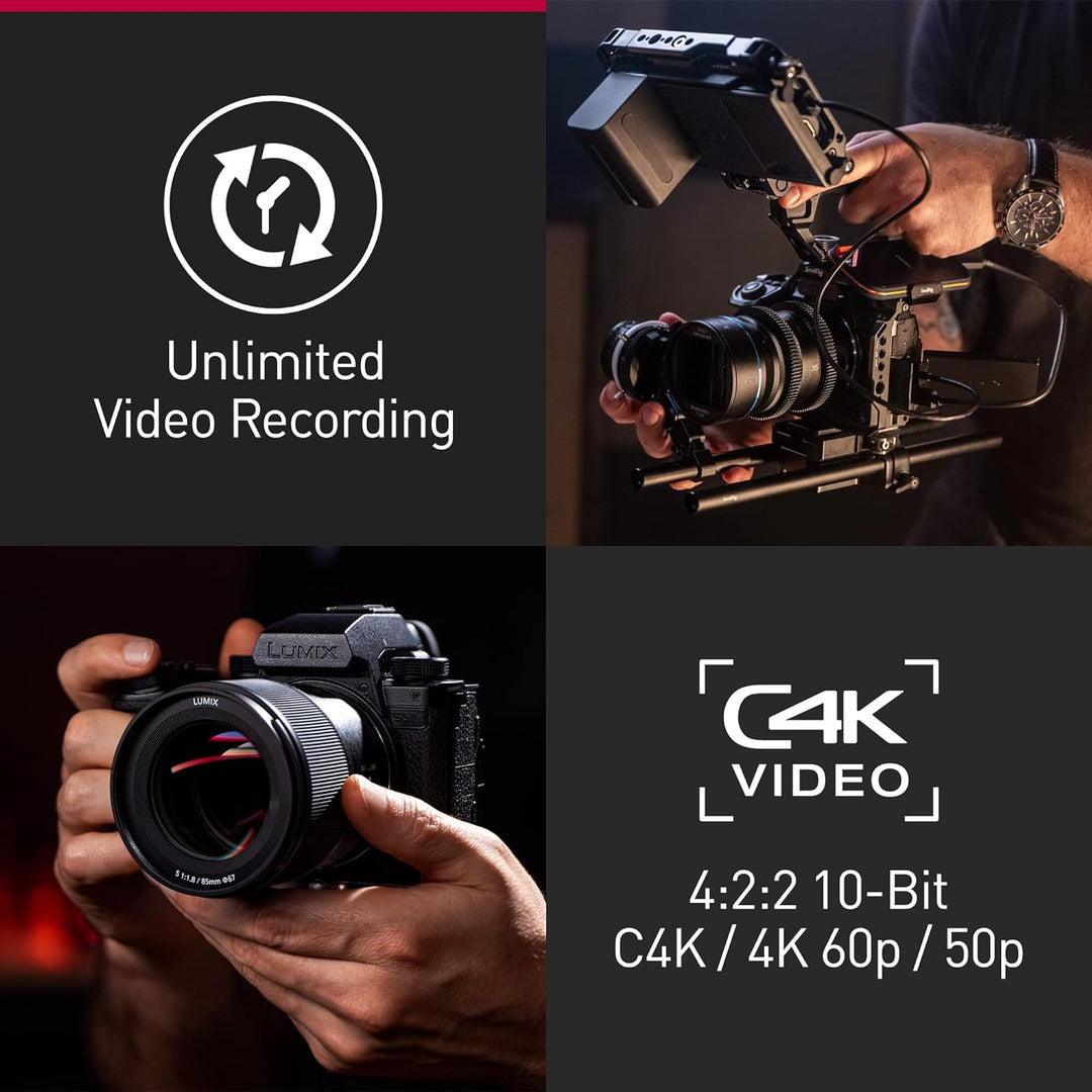 Panasonic LUMIX DC-S5M2XE Spiegellose Vollformatkamera, 4K 60p &amp; 6K 30p unbegrenzte Aufnahme, Flip S