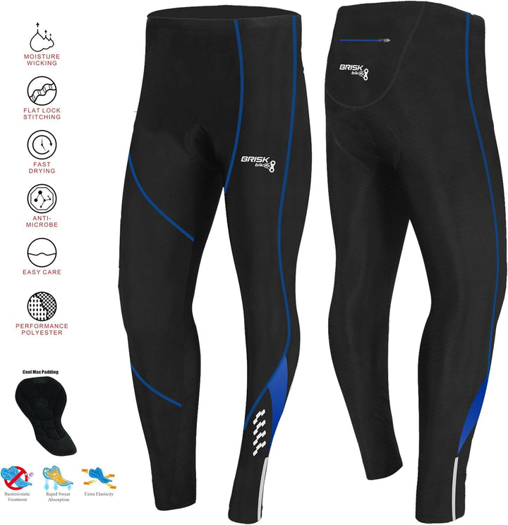 Brisk Bike Fahrradhose Herren mit Cool Gel-Polsterung im Inneren Fahrradhose Herren lang Atmungsakti