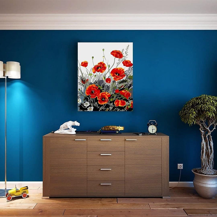 Artnapi Malen nach Zahlen Erwachsene mit Rahmen | DIY Handgemalt | Blumen - Tanzende Blumen | Kit fü