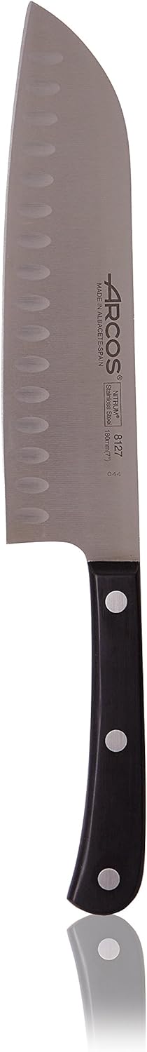 Arcos Europa - Santoku Messer - NITRUM Edelstahl 180 mm - HandGriff POM Farbe Schwarz