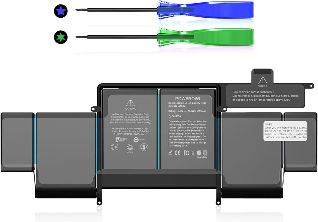 A1582 A1502 Laptop Batterie - für MacBook Pro 13 Zoll Retina A1493 (Anfang 2015,Mitte 2014, Ende 201