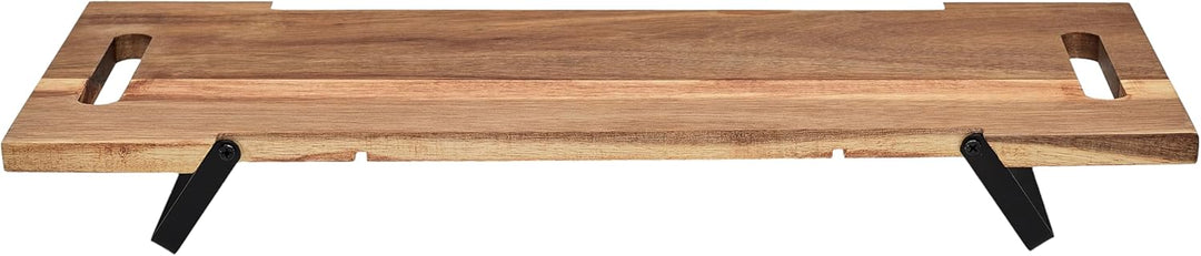 Home Deco Factory, KA0322, Acacia Presentation Board with Black Metal Feet, Ideal for Aperitifs and