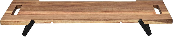 Home Deco Factory, KA0322, Acacia Presentation Board with Black Metal Feet, Ideal for Aperitifs and