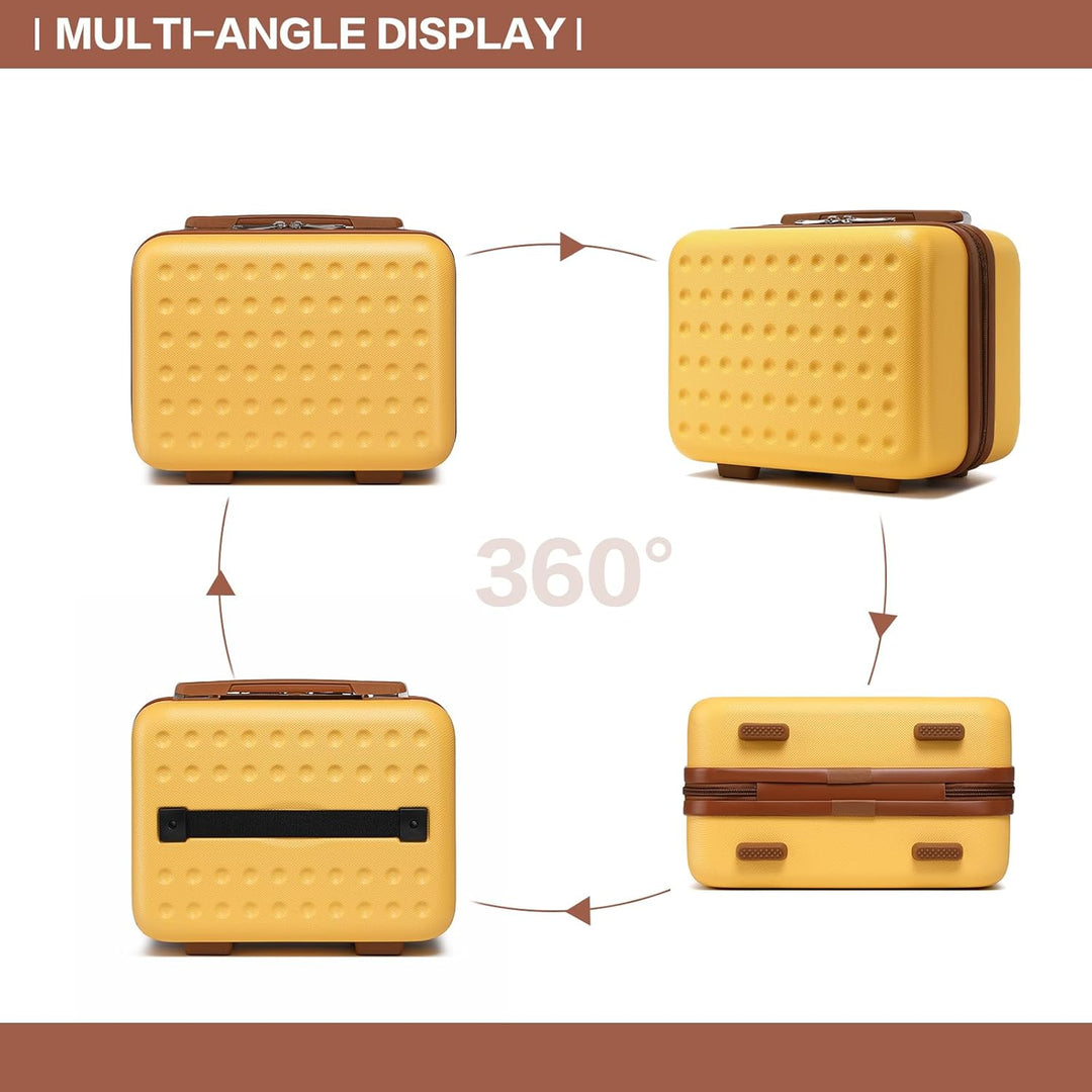KONO Kosmetikkoffer Schminkkoffer Koffer Beauty Case 31 x 22 x 18 cm,Gelb Gelb Beauty Case (31 cm),