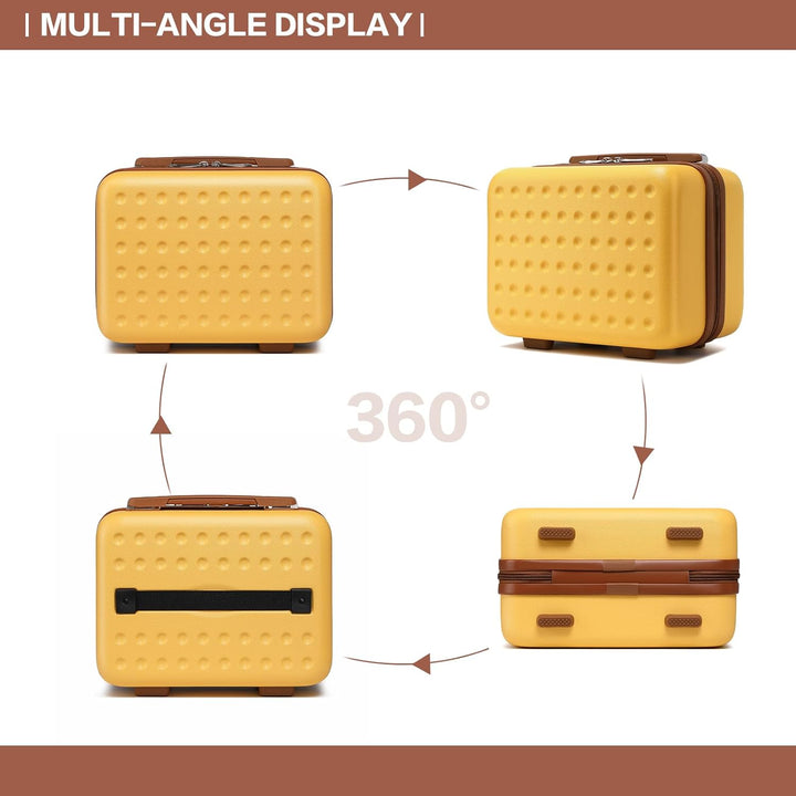 KONO Kosmetikkoffer Schminkkoffer Koffer Beauty Case 31 x 22 x 18 cm,Gelb Gelb Beauty Case (31 cm),