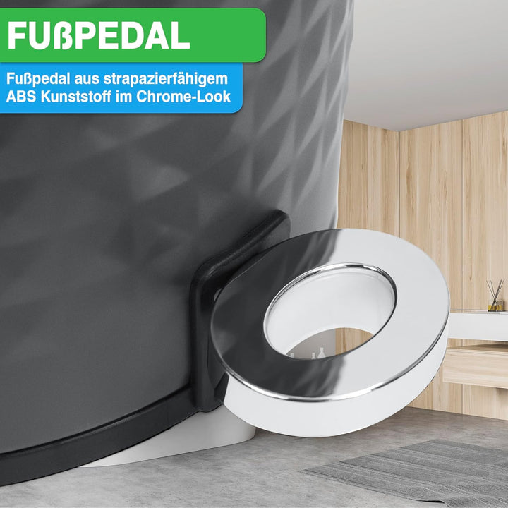 YourCasa Mülleimer Bad 5L aus Edelstahl [Pyramiden Effekt] für Badezimmer und Wohnbereich - Kosmetik