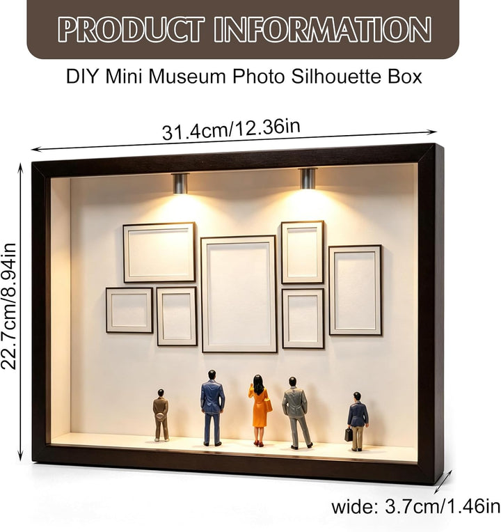 DIY Mini Museum Silhouette Box, Mini Menschen Figuren Museum, Kreatives Erinnerungsdisplay Kit mit 8