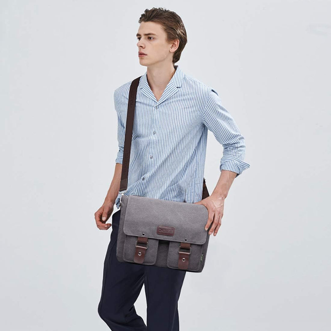 FANDARE Leinwand Messenger Bag Umhängetasche 7.9 inch iPad Tasche Schultertasche Unisex Segeltuch Ta