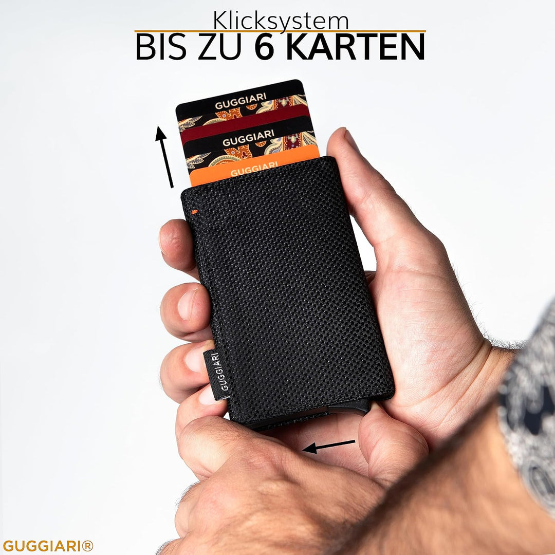 GUGGIARI® Kreditkartenetui - Kartenetui mit Münzfach/Kartenhalter mit Magnetverschluss - Aluminium R