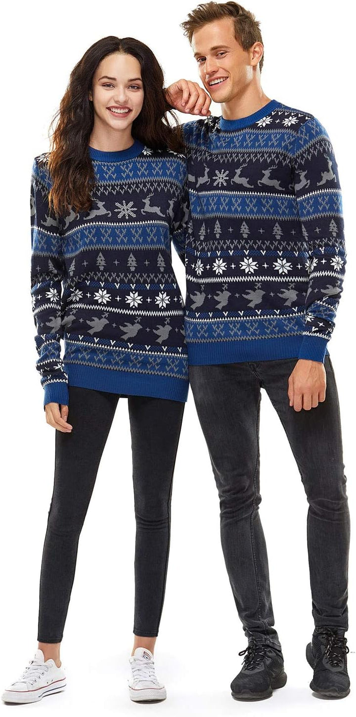 U LOOK UGLY TODAY Hässlicher Weihnachtspullover Herren Unisex Lustig Ugly Christmas Sweater Chunky G