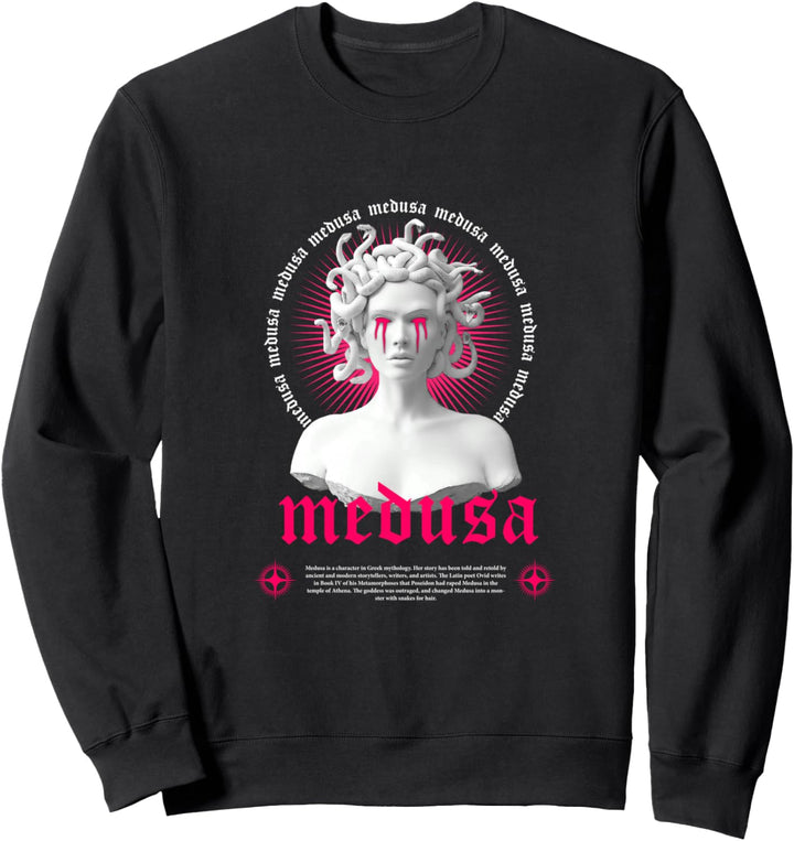 Medusa Sculpture Greek - Sad Aesthetic Edgy Streetwear Sweatshirt