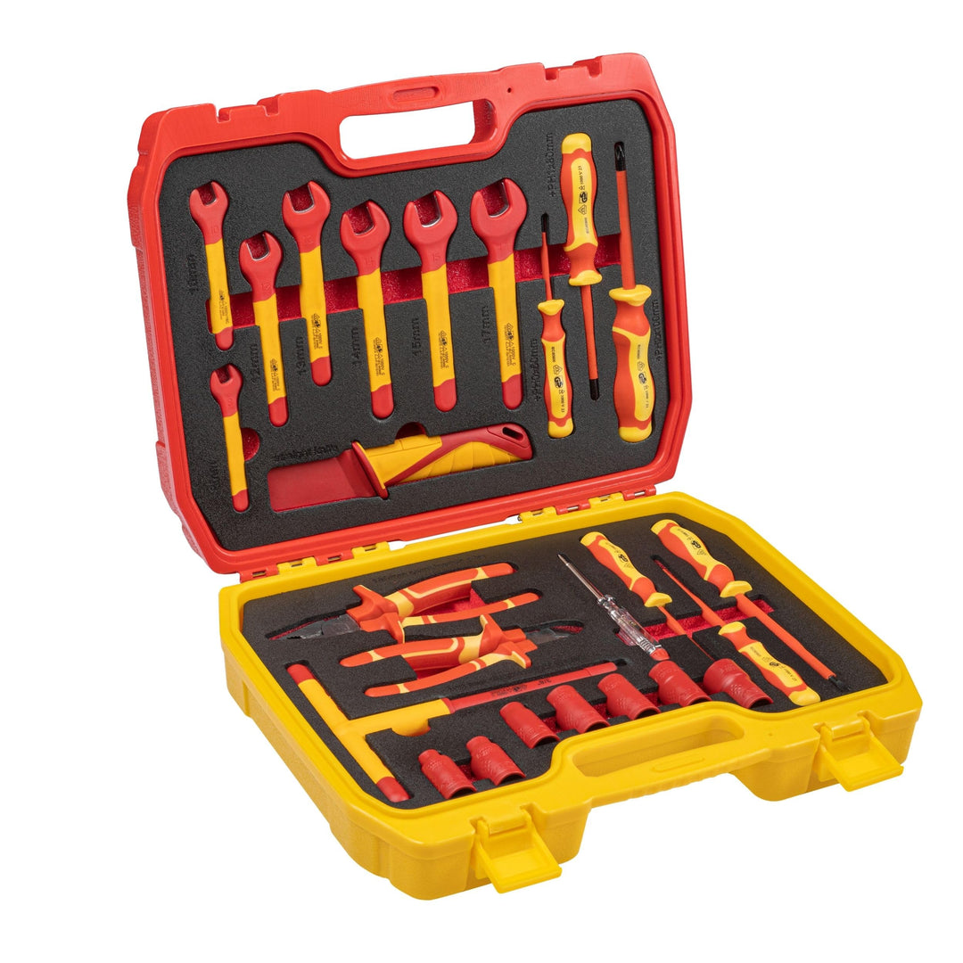HÖGERT TECHNIK 25er-Set Elektriker Werkzeug Set isolierter 1000V Hand Screwdriver, Schlitz und Kreuz