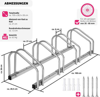 tectake® Fahrradständer für Fahrrad und e-Bike, Bike Stand für Fahrräder, Fahrrad Ständer, Fahrradha