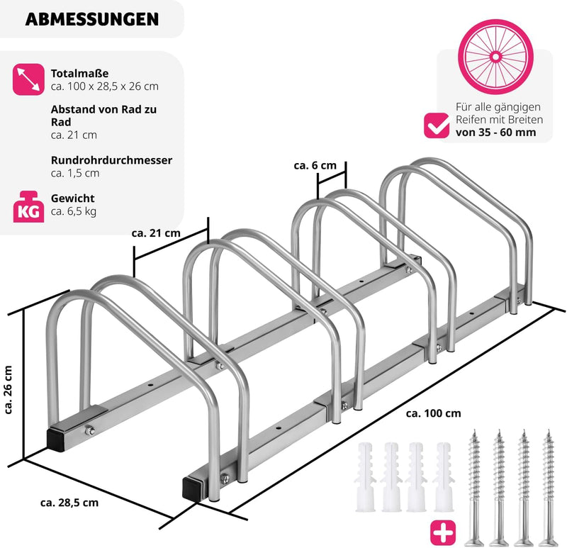 tectake® Fahrradständer für Fahrrad und e-Bike, Bike Stand für Fahrräder, Fahrrad Ständer, Fahrradha