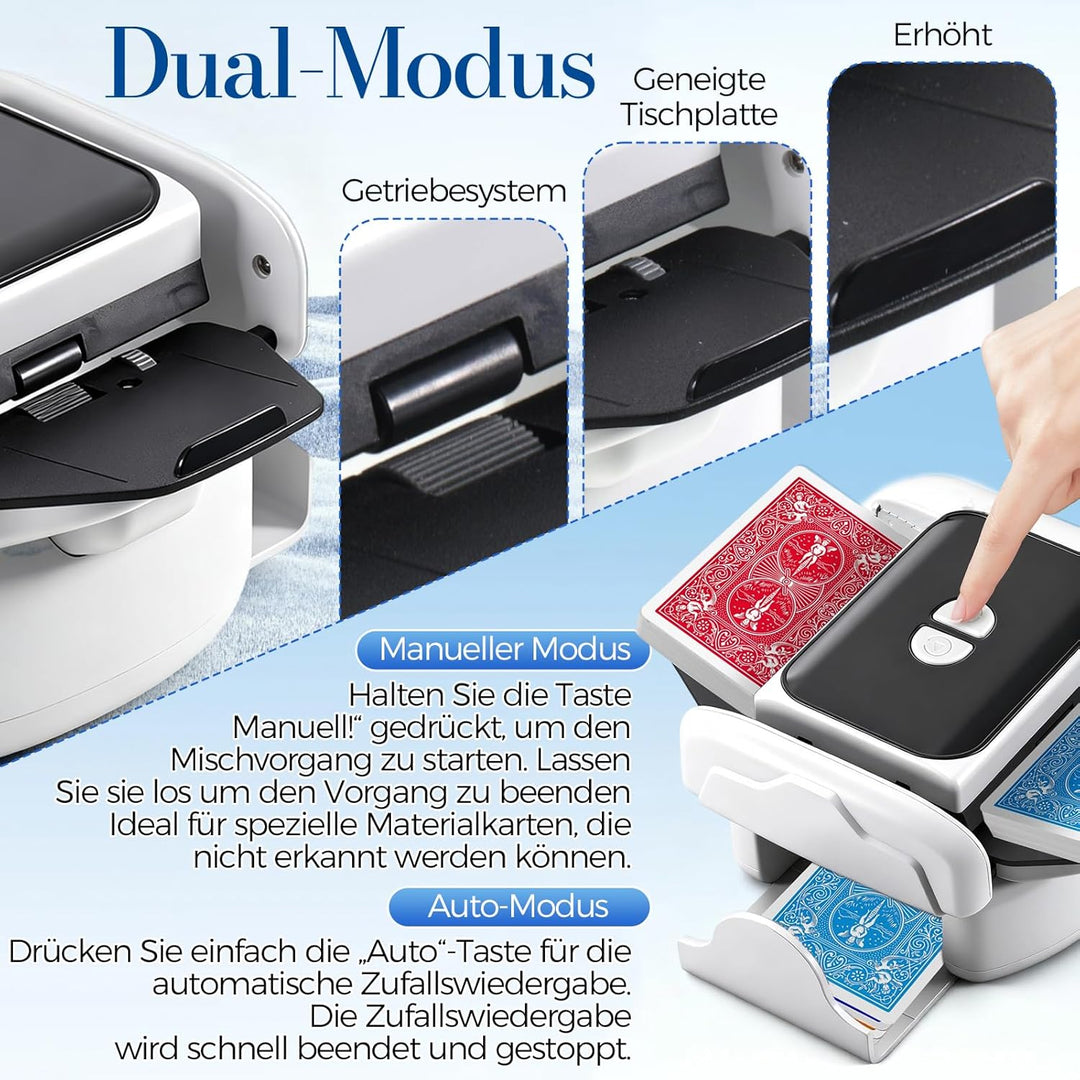 Kartenmischmaschine, Automatische Kartenmischer, Geräuscharmer und Wiederaufladbarer Kartenmischmasc