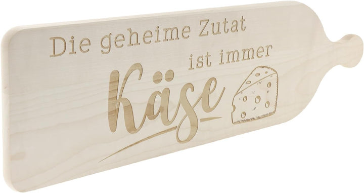 Spruchreif | XXL Servierbrett Holz | Schneidebrett mit Gravur "Die geheim Zutat ist..." | Servierpla