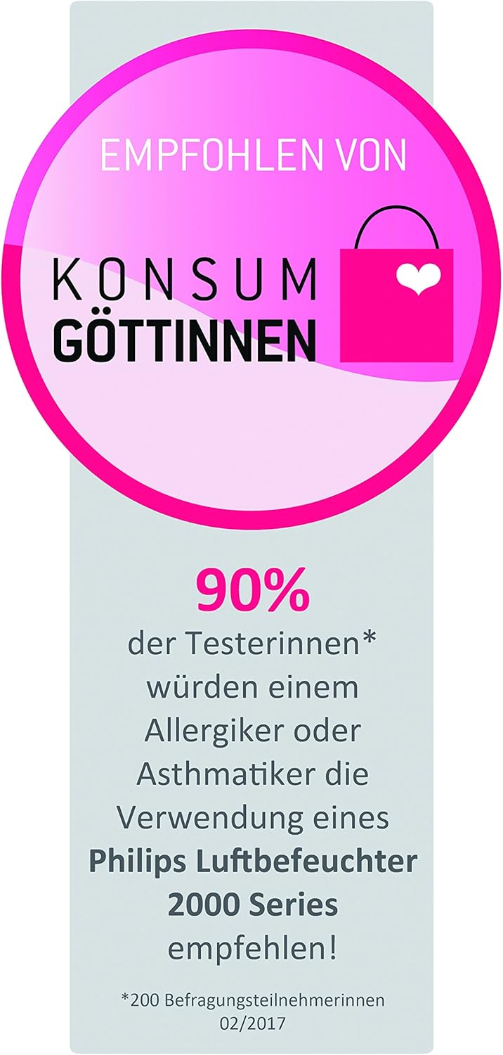 Philips HU4813/10 Luftbefeuchter (bis zu 44m², hygienische NanoCloud-Technologie, leiser Nachtmodus,