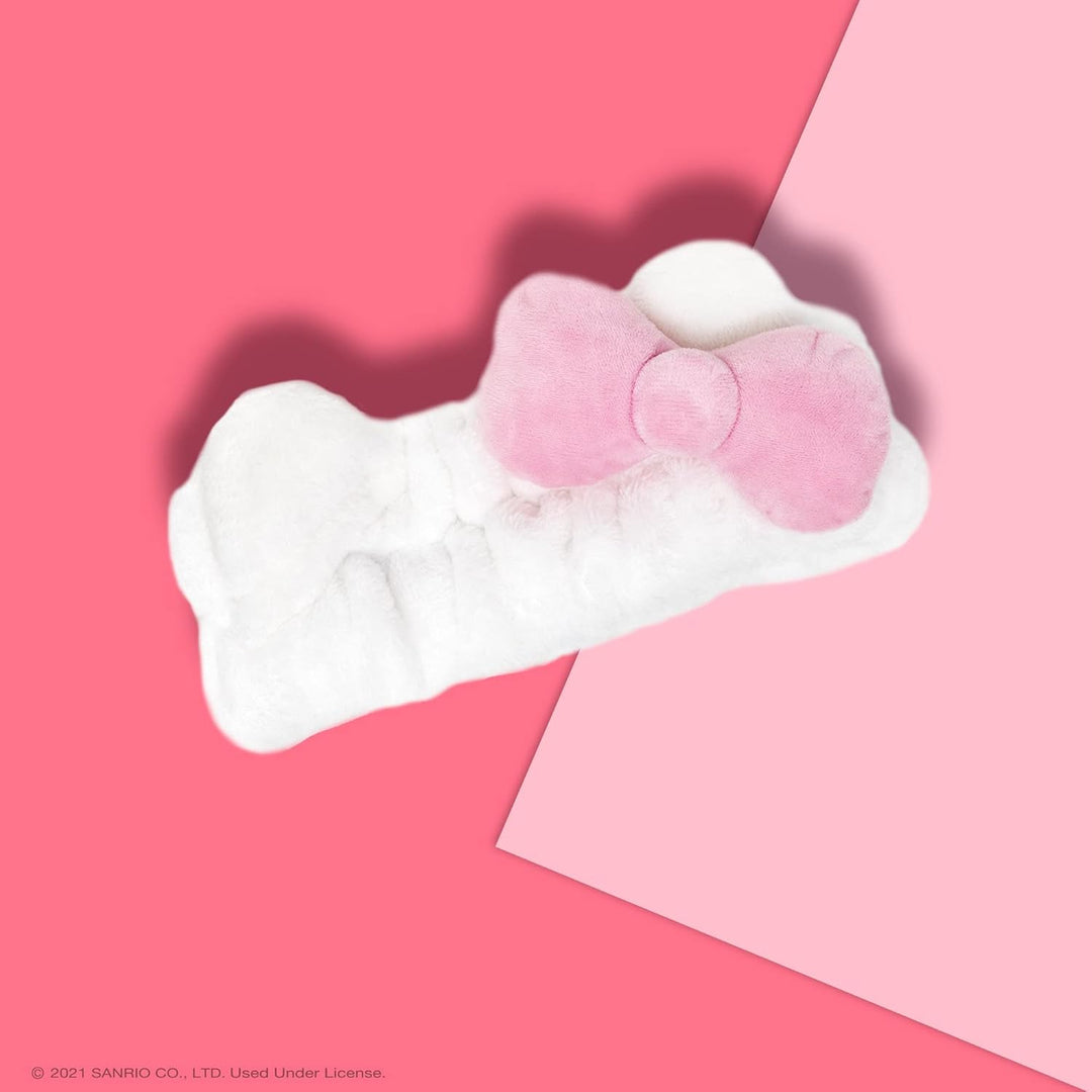 Plüsch-Spa-Stirnband mit Hello Kitty's charakteristischer Schleife, Rosa, tierversuchsfrei und vegan