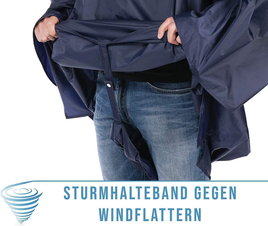 HOCK Wander Regenponcho 'Wetter AS Klima' mit Langen Ärmeln - Der Atmungsaktive Outdoor Poncho für D