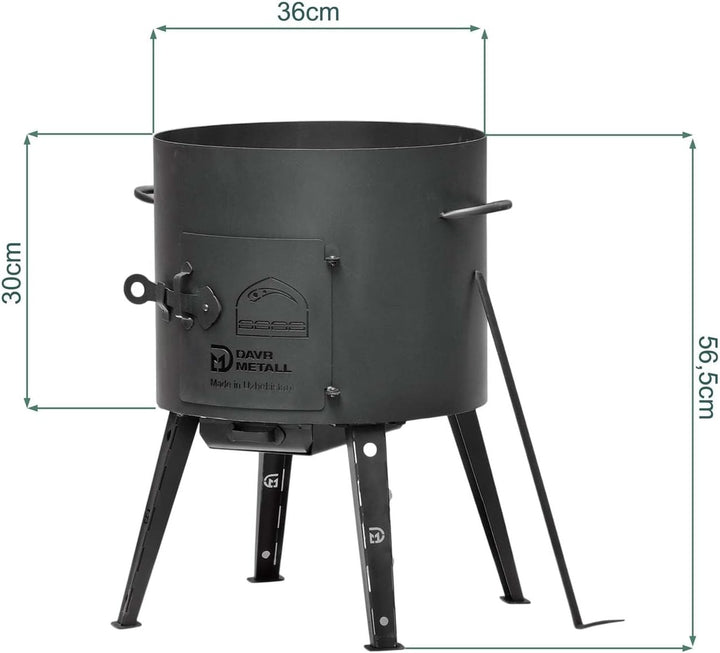 Ø36 Uchag 2mm stahl Utschak Utschag Campingofen 12L Kazan WOK Kasan (Runder boden) Feuerstelle Feldk