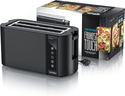 Arendo - Edelstahl Toaster Langschlitz 4 Scheiben - Touchpanel – Doppelwandgehäuse – 1500 W – Integr