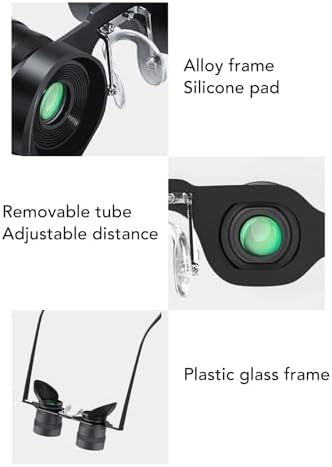 Zoom Optics Fernglasbrille, 3 Fach Zoom Opernbrille, Fernglasbrille mit Polarisierter Linse, Freihän