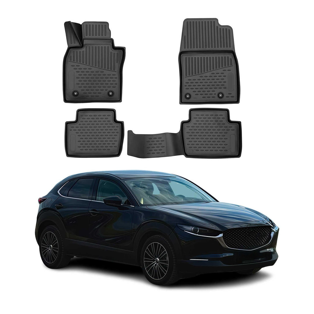 OMAC Gummi Fussmatten kompatibel mit Mazda CX-30 2019-2025 TPE Automatten CX-30 2019-2025 Fussmatten