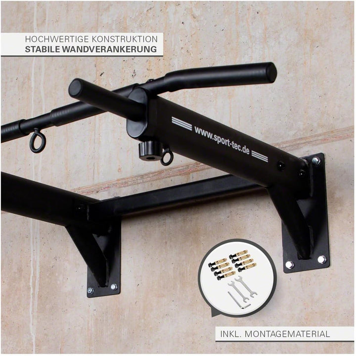 Klimmzugstange zur Wandmontage, Wandreck, Pull Up Reck, 6 gepolsterte Griffe
