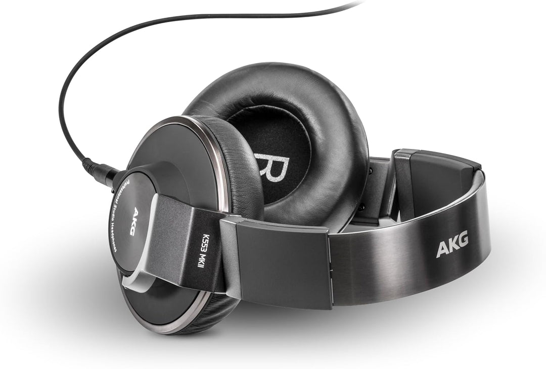 AKG Pro Audio K553 MKII Over-Ear, geschlossene Rückseite, Faltbare Studio-Kopfhörer, Schwarz Ohrumsc