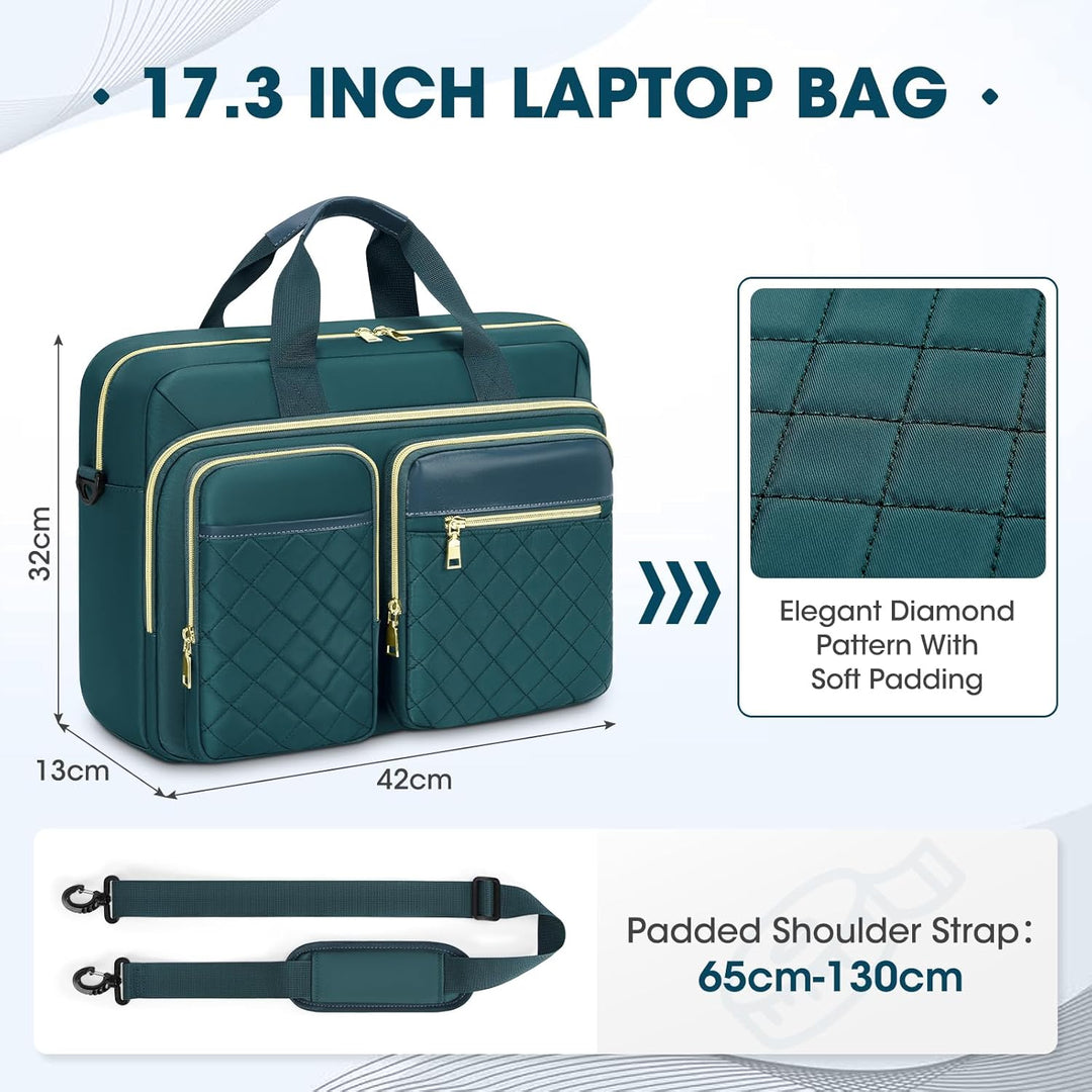 RAINSMORE Laptoptasche 17,3 Zoll für Damen Laptop Aktentasche Wasserdichte Laptop Notebook Tasche Bu