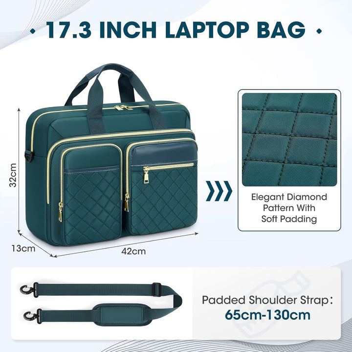 RAINSMORE Laptoptasche 17,3 Zoll für Damen Laptop Aktentasche Wasserdichte Laptop Notebook Tasche Bu