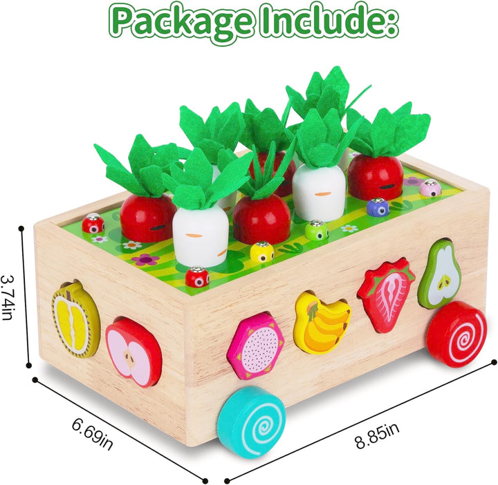 Kinder Montessori Spielzeug ab 1 2 3 Jahr | 7-in-1 Holzspielzeug 2 Jahre | Steckspiel Sortierspiel H