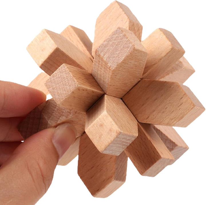 15 Stück Knobelspiele Holz, Geschicklichkeitsspiel Holz, Logikspiele IQ Spiele Geduldspiel Knobelspi
