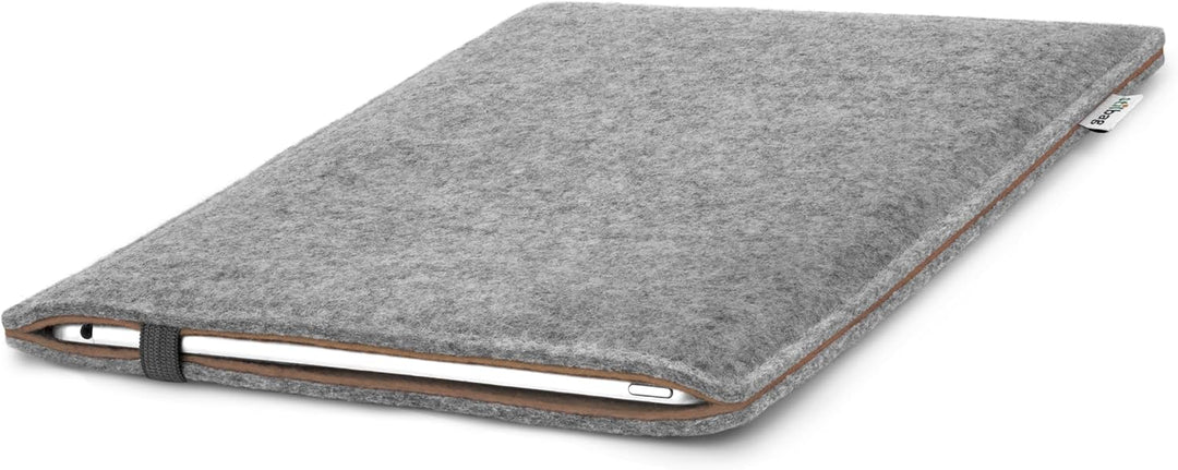 Stilbag massgeschneiderte Tablet-Hülle FINN | Tasche aus Filz Schutzhülle | Made in Germany Hellgrau