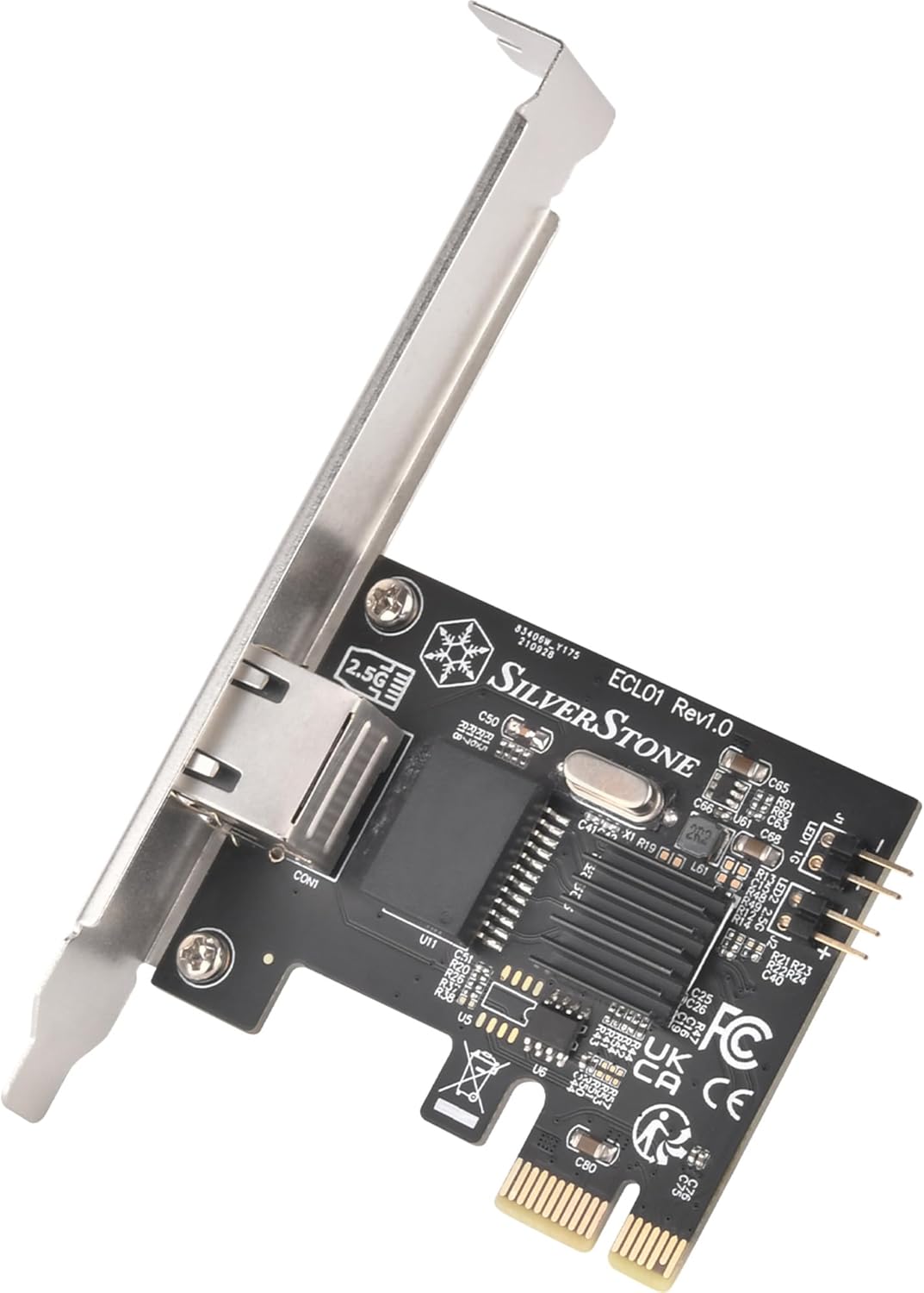 SilverStone Technology SST-ECL01 - RJ45-PCIe-Netzwerkschnittstellenkarte für 2, 5 Gbps