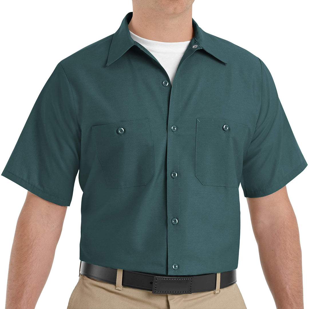 Red Kap Herren Men's Short Sleeve Industrial Work Shirt Work Utility Hemd (1er Pack) L Fichtengrün,