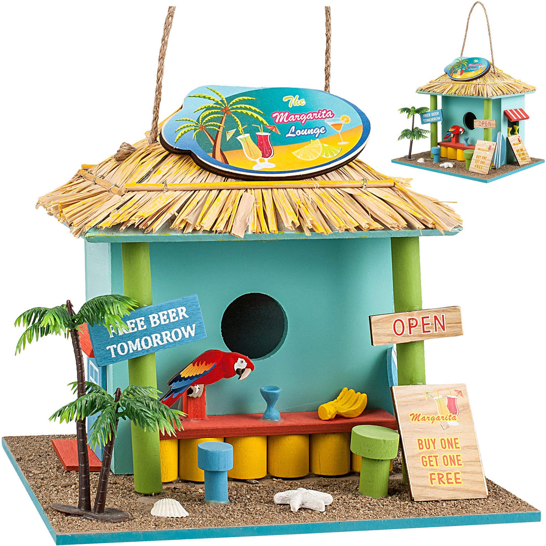 Vogelhaus - Strandbar/Strandhaus/Strandhütte - aus Holz - 21 cm - Nistkasten Vogelhäuschen Vogelnist