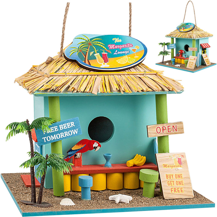 Vogelhaus - Strandbar/Strandhaus/Strandhütte - aus Holz - 21 cm - Nistkasten Vogelhäuschen Vogelnist