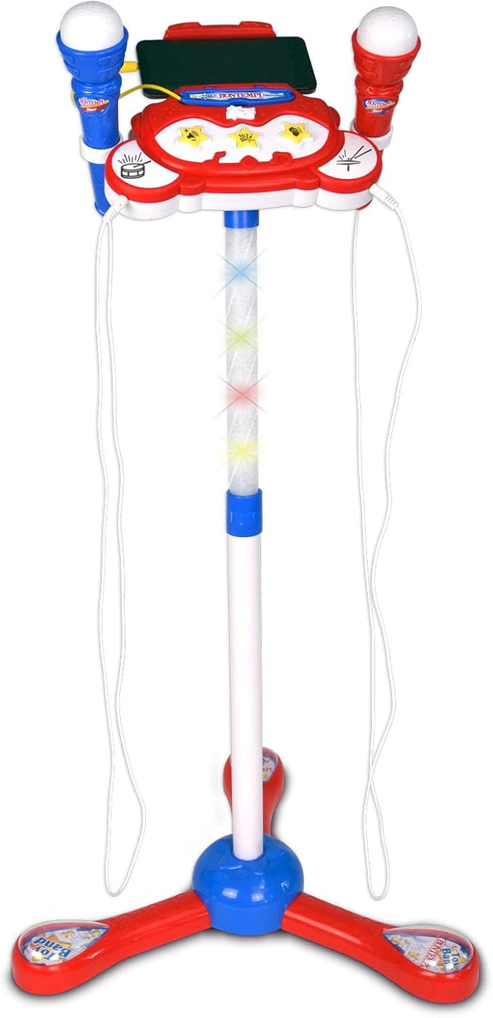 Bontempi | TwinStage Mic - Doppeltes Bühnenmikrofon mit MP3-Anschluss für atemberaubende Performance