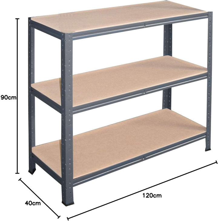 shelfplaza® 90x120x40cm Home Schwerlastregal anthrazit/Metallregal mit 3 Böden/Kellerregal Metall, G